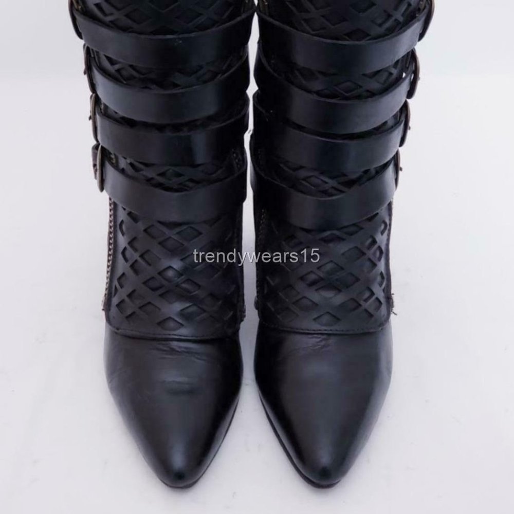 EXCELLENT FREEBIRD BY STEVEN JULIA BLACK BOOTIES - Picture 9 of 12